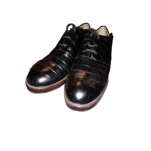 Women's Clark's| orla kiely crocodile leather oxford Black